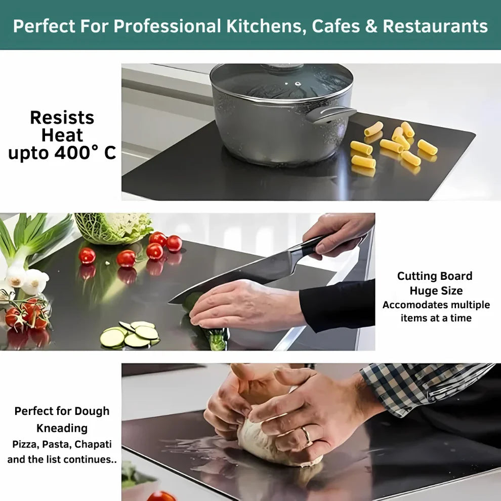 Premium Stainless Steel Anti-Skid Kitchen Chopping Board