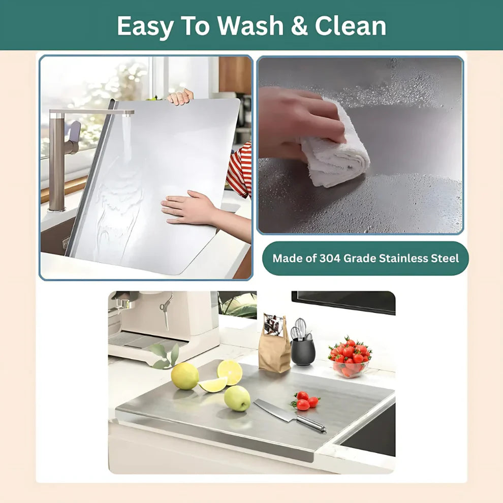 Premium Stainless Steel Anti-Skid Kitchen Chopping Board